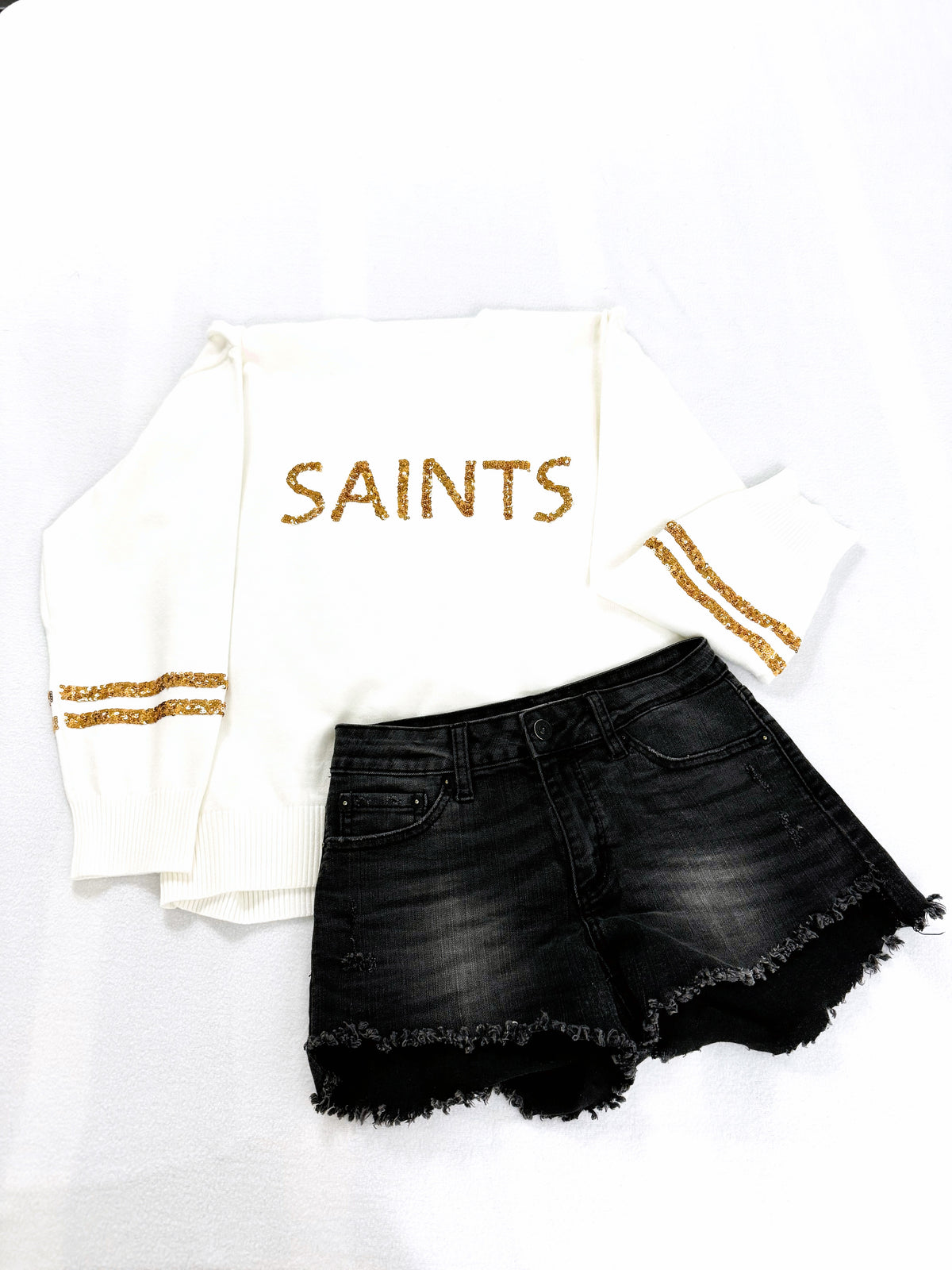 Saints Sequin Lettering Sweater