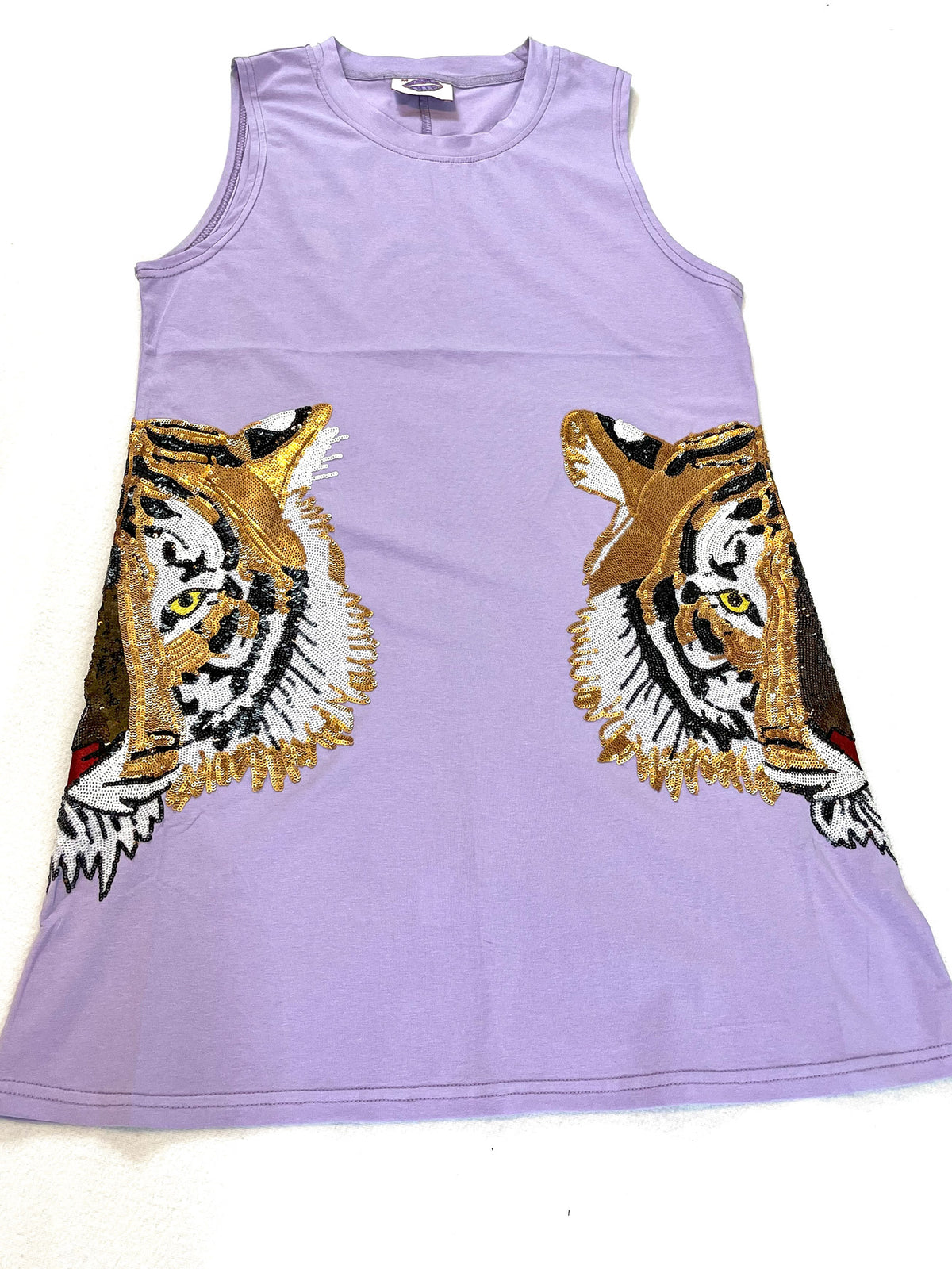 LSU Wrap Around Sequin Tiger Tank Dress - Sparkle City