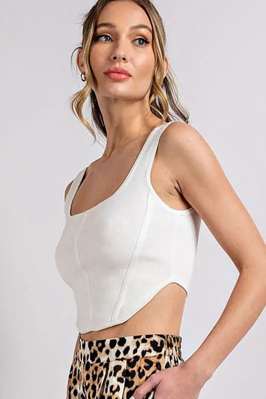 Cropped Neck Tank Top eesome