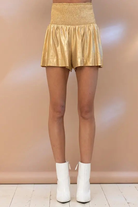 Gold Metallic Shorts Blue b