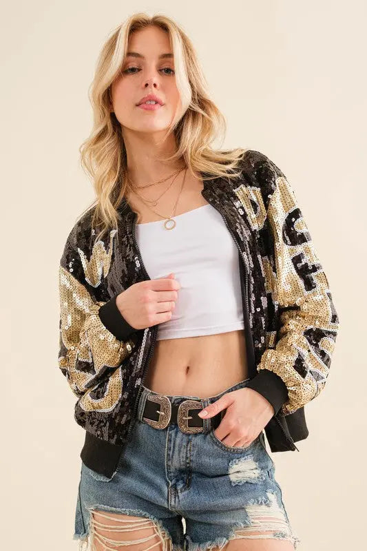 Silver Sequin Bomber Jacket – Boutiquemma